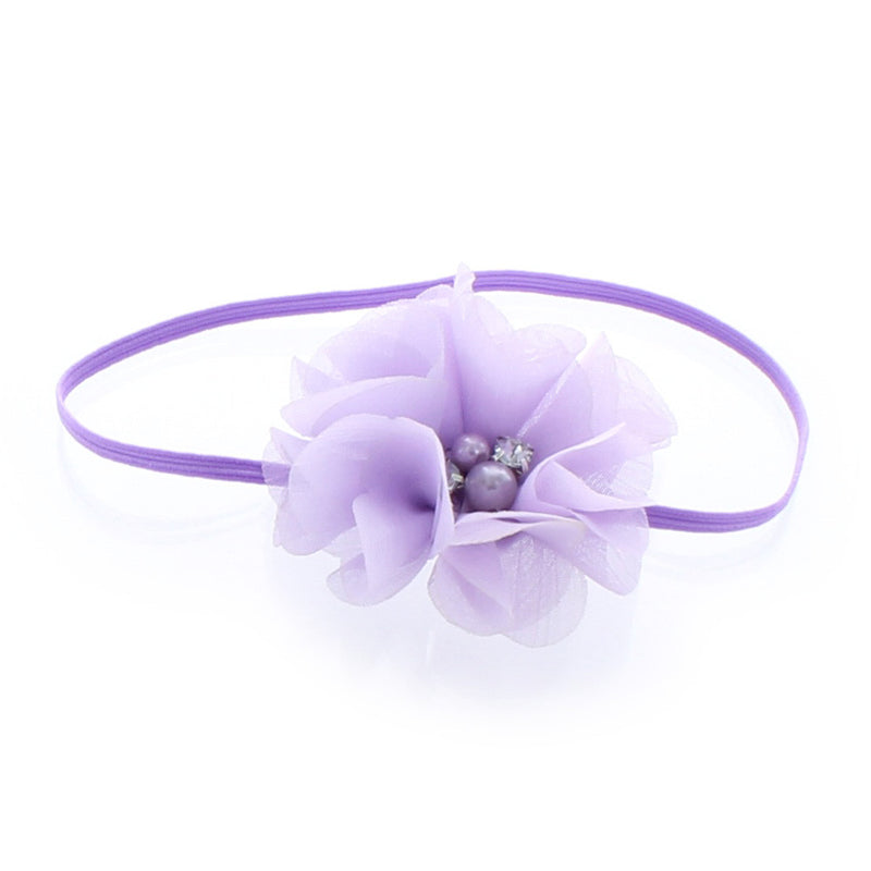 Lavender Baby/Toddler Chiffon Flower Skinny Headband | My Lello - 12