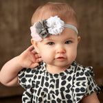Baby Beaded Chiffon 3-Flower Headband
