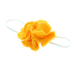 Sunshine Yellow Baby/Toddler Frayed Denim Flower Skinny Headband | My Lello - 9