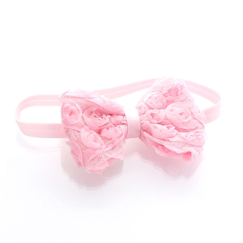 Blush Pink Velvet Pearl Trim Hair Bow Clip
