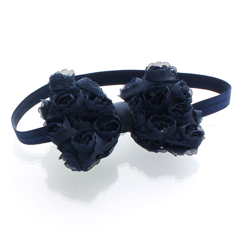 Navy Baby Rose Bow Headband | My Lello - 9