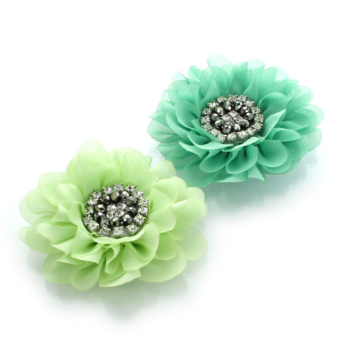  Chiffon Jewelled Hair Flower Clip | My Lello - 2