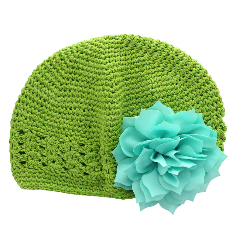Apple Green/Aqua Girls Kufi Crochet Beanie Hat | My Lello - 21