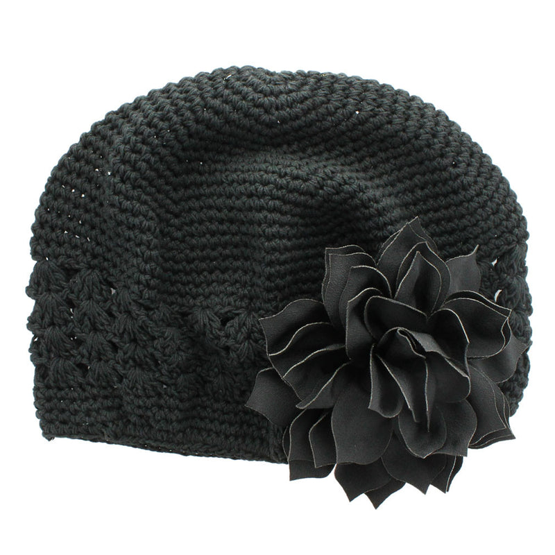 Black/Black Girls Kufi Crochet Beanie Hat | My Lello - 13