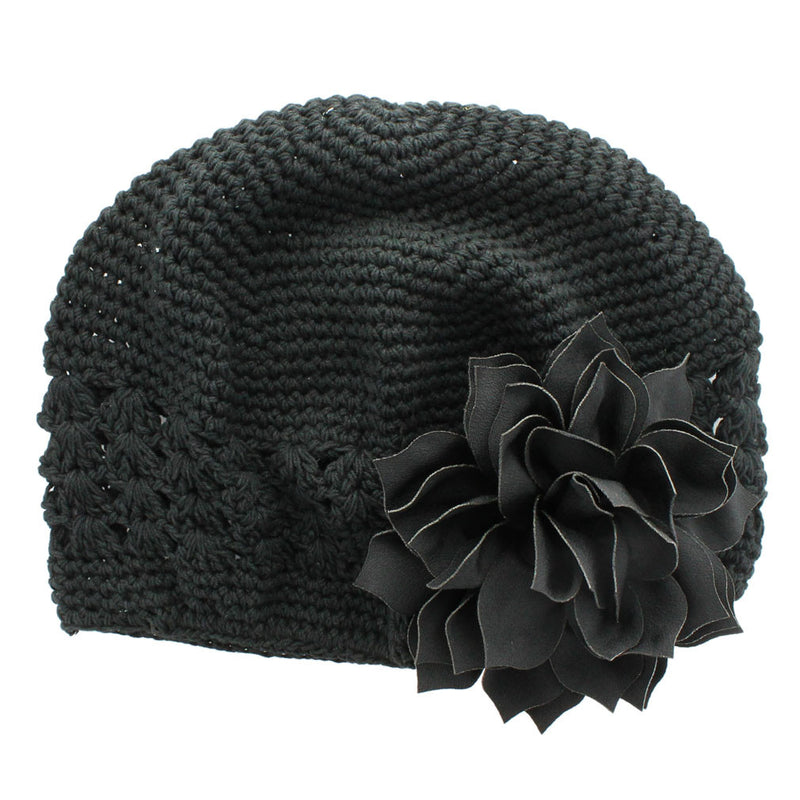 Black/Black Girls Kufi Crochet Beanie Hat | My Lello - 13
