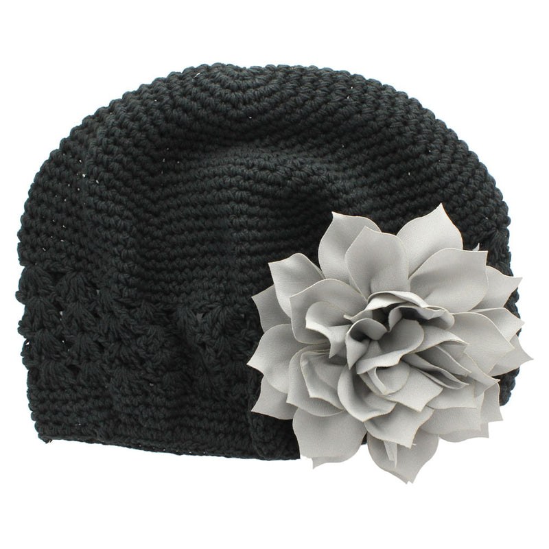Black/Gray Girls Kufi Crochet Beanie Hat | My Lello - 17