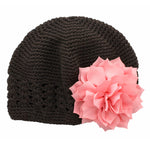 Brown/Light Pink Girls Kufi Crochet Beanie Hat | My Lello - 25