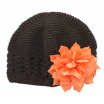Brown/Peach Girls Kufi Crochet Beanie Hat | My Lello - 26