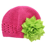 Hot Pink/Apple Green Girls Kufi Crochet Beanie Hat | My Lello - 37