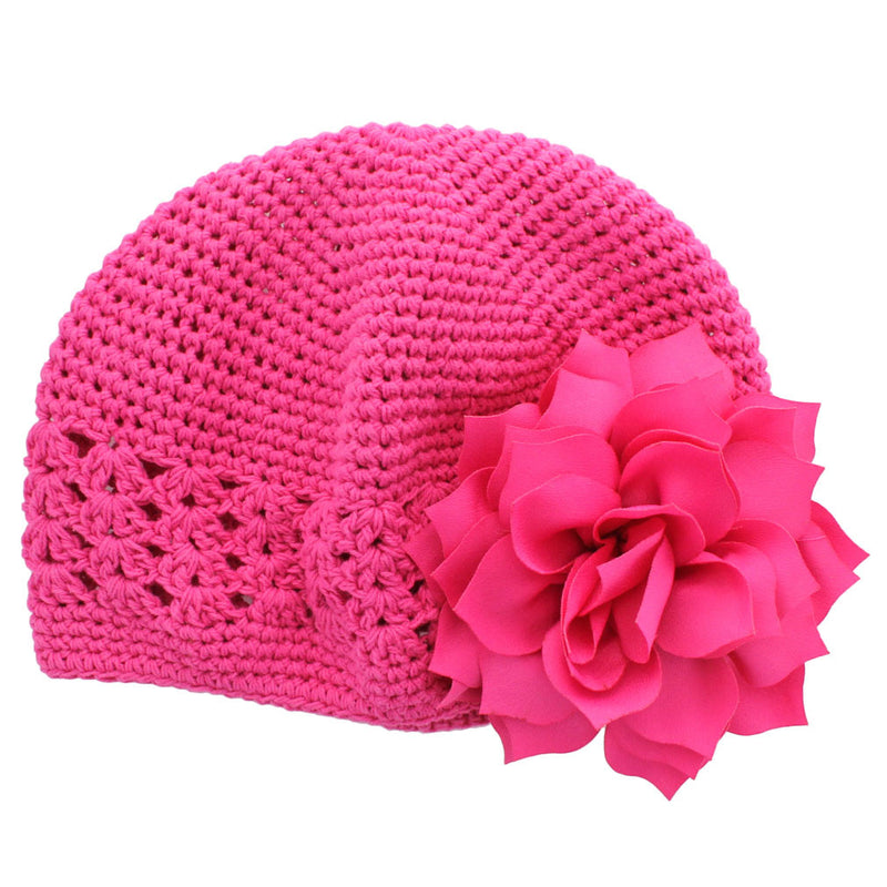 Hot Pink/Hot Pink Girls Kufi Crochet Beanie Hat | My Lello - 35