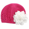 Hot Pink/White Girls Kufi Crochet Beanie Hat | My Lello - 33