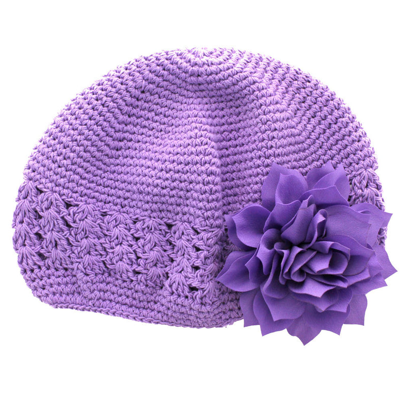 Lavender/Lavender Girls Kufi Crochet Beanie Hat | My Lello - 38