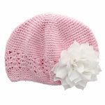 Light Pink/White Girls Kufi Crochet Beanie Hat | My Lello - 32