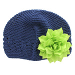 Navy/Apple Green Girls Kufi Crochet Beanie Hat | My Lello - 42