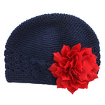 Navy/Red Girls Kufi Crochet Beanie Hat | My Lello - 48