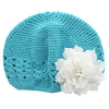 Turquoise/White Girls Kufi Crochet Beanie Hat | My Lello - 52