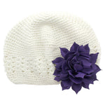 White/Purple Girls Kufi Crochet Beanie Hat | My Lello - 12