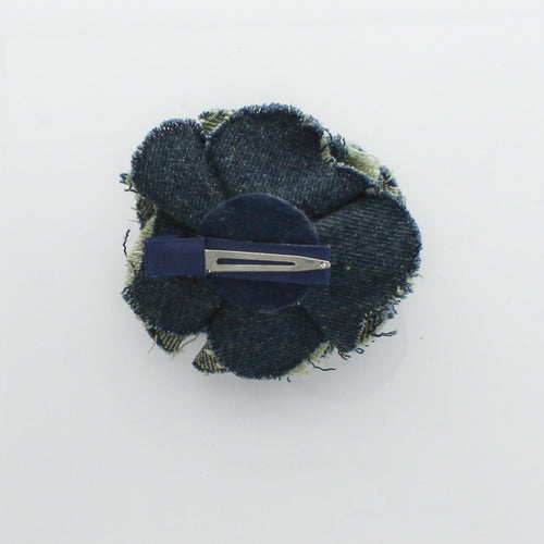  Shabby Frayed Denim Hair Flower Clip Pair | My Lello - 2