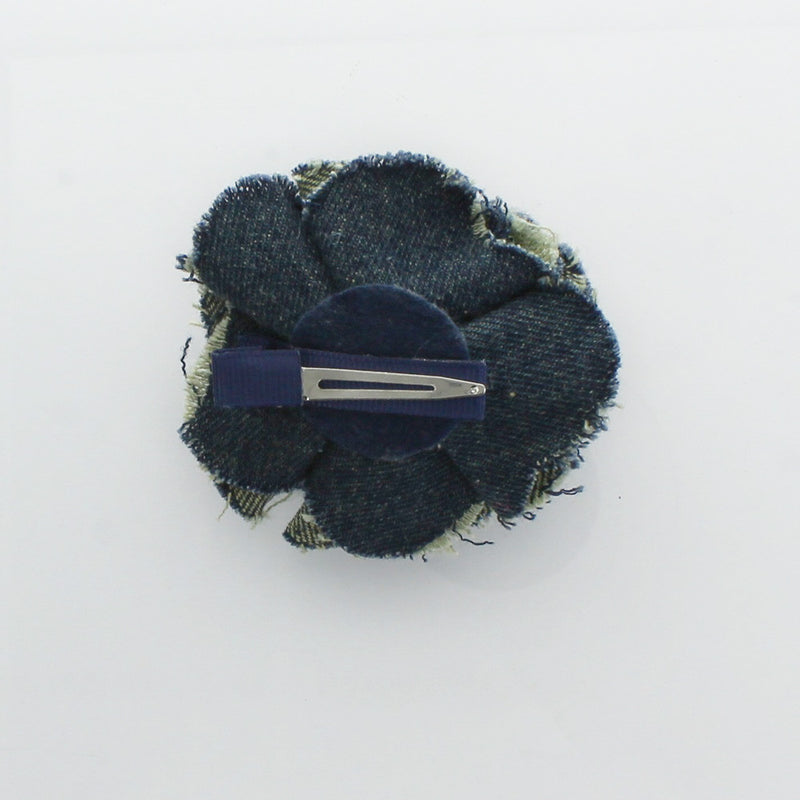  Shabby Frayed Denim Hair Flower Clip Pair | My Lello - 2