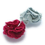 Berry Pink/Faded Blues Shabby Frayed Denim Hair Flower Clip Pair | My Lello - 7