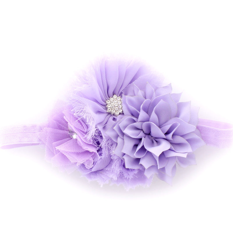 Baby Shabby Fabric Flower Cluster Headband