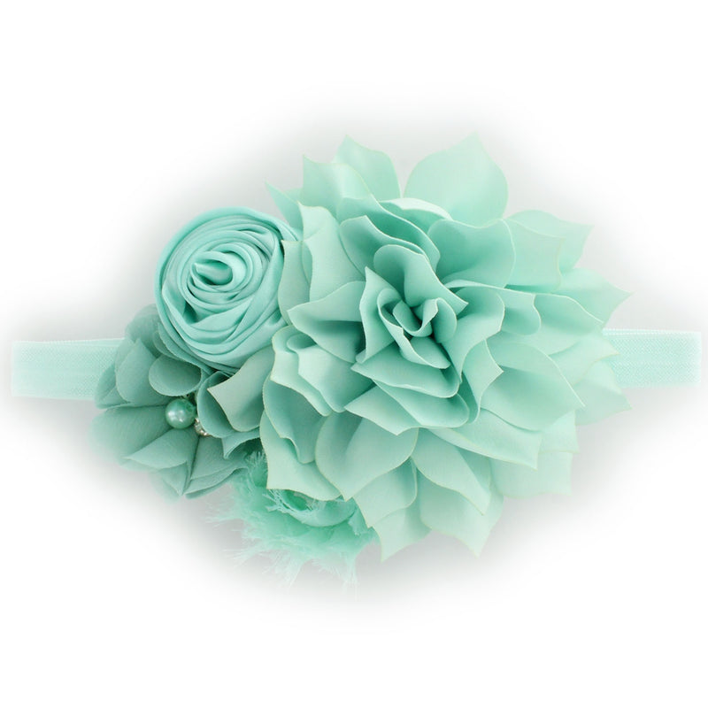 Baby Shabby Fabric Flower Cluster Headband