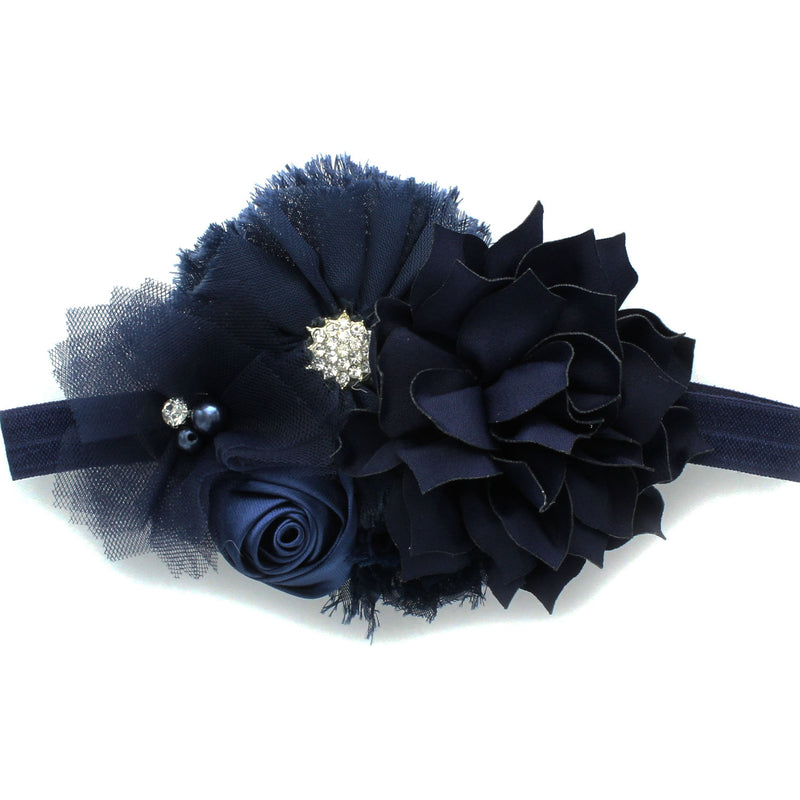 Baby Shabby Fabric Flower Cluster Headband