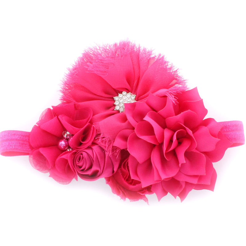 Fabric flowers :: Felt flowers :: 5 pcs - Black felt fabric flowers for  accessories, baby headbands