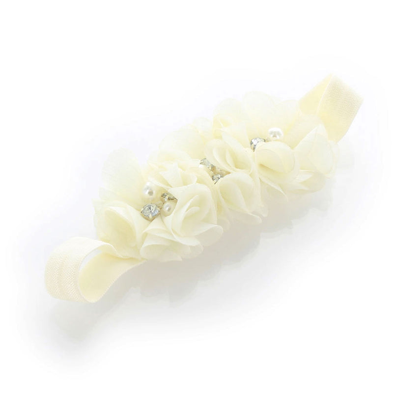 Baby Beaded Chiffon 3-Flower Headband