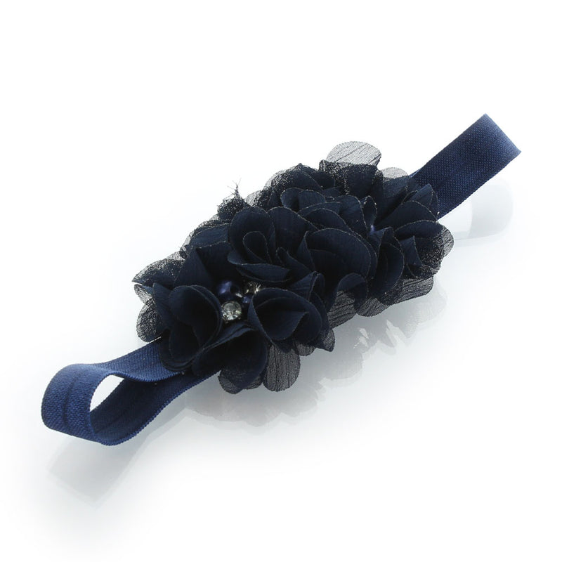 Baby Beaded Chiffon 3-Flower Headband