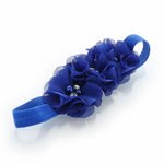 Royal Blue Girls Beaded Chiffon 3-Flower Headband | My Lello - 13