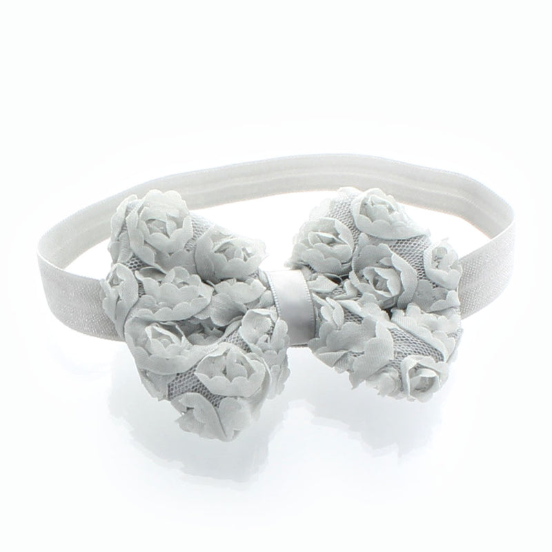 Gray Girls Rose Bow Headband | My Lello - 5