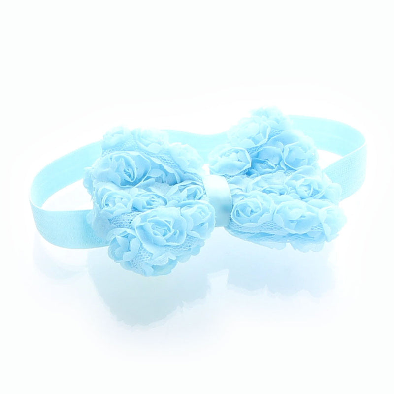 Light Blue Girls Rose Bow Headband | My Lello - 10