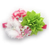 Hot Pink/Apple Green Girls Shabby Fabric Flower Cluster Headband | My Lello - 6
