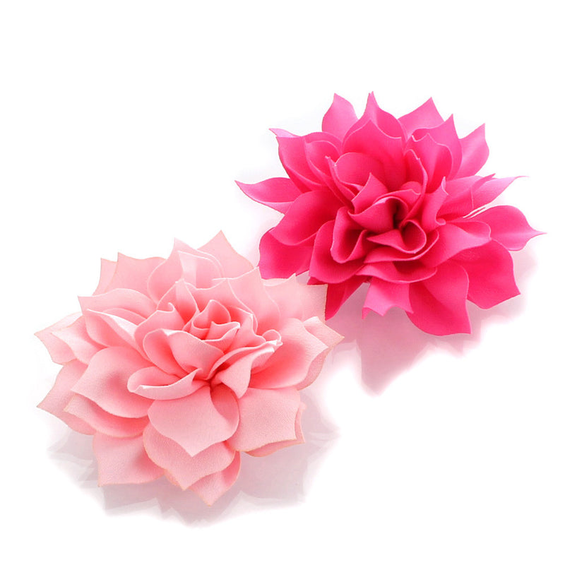 Light Pink/Hot Pink Medium Petal Blossom Hair Flower Clip Pair | My Lello - 7