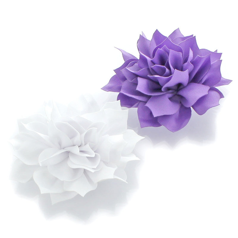 White/Lavender Medium Petal Blossom Hair Flower Clip Pair | My Lello - 13