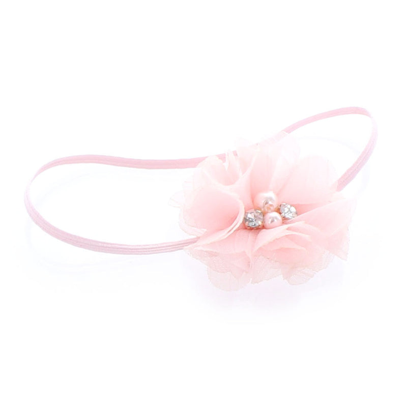 Light Pink Baby/Toddler Chiffon Flower Skinny Headband | My Lello - 5