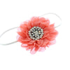 Coral Baby/Toddler Vintage Jeweled Chiffon Flower Skinny Headband | My Lello - 8