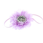 Lavender Baby/Toddler Vintage Jeweled Chiffon Flower Skinny Headband | My Lello - 11