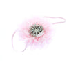 Light Pink Baby/Toddler Vintage Jeweled Chiffon Flower Skinny Headband | My Lello - 6