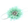 Seafoam Baby/Toddler Vintage Jeweled Chiffon Flower Skinny Headband | My Lello - 10