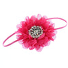 Hot Pink Baby/Toddler Vintage Jeweled Chiffon Flower Skinny Headband | My Lello - 7