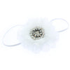 White Baby/Toddler Vintage Jeweled Chiffon Flower Skinny Headband | My Lello - 2