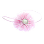 Light Pink Baby/Toddler Vintage Lace & Pearl Flower Skinny Headband | My Lello - 5