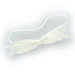 Ivory Satin/Lace Bow Baby Headband | My Lello - 8