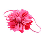 Hot Pink Baby/Toddler Satin Petal Flower Skinny Headband | My Lello - 1
