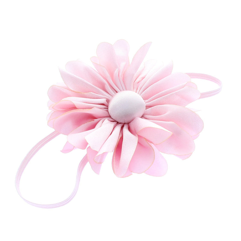 Light Pink Baby/Toddler Satin Petal Flower Skinny Headband | My Lello - 4