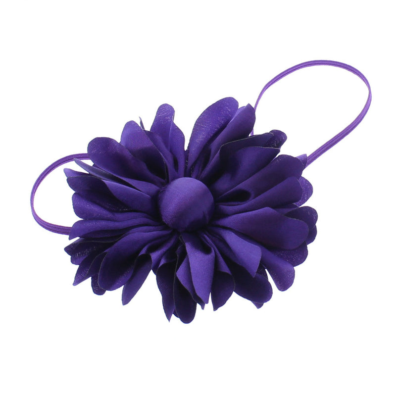 Purple Baby/Toddler Satin Petal Flower Skinny Headband | My Lello - 6