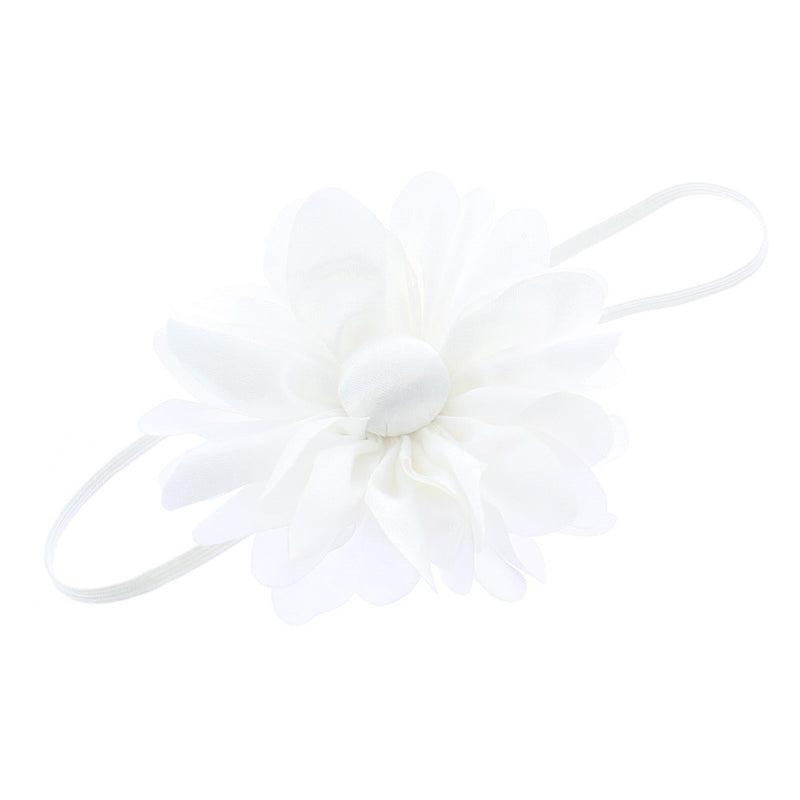 White Baby/Toddler Satin Petal Flower Skinny Headband | My Lello - 2