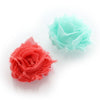 Coral/Aqua Shabby Rose Baby Hair Flower Clip Pair | My Lello - 4